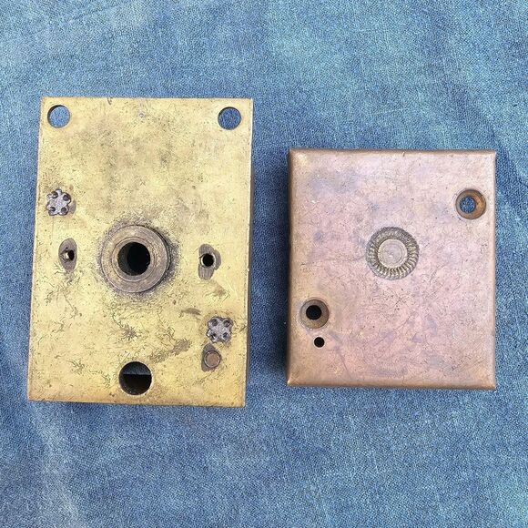 Vintage Mosler Brass Combination Dial & Lock Body/Housings (Lot of 4+1) - Picture 12 of 15